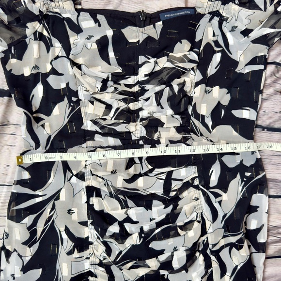 FRENCH CONNECTION - Ally Dinah Ruched Clipped Chiffon Dress - Size 12 - Picture 5 of 11
